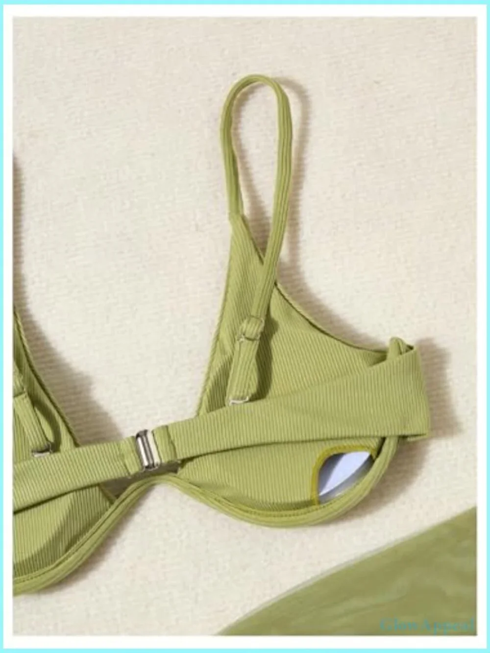 3 Piece Ribbed Cheeky Bikini Set Underwire Triangle High Waist with Cover Up